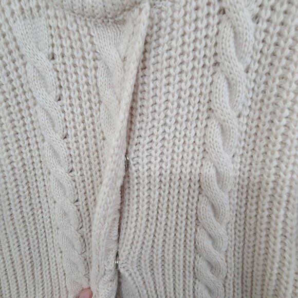 Skovhuus Women's Long Sleeve Wool Blend Cardigan Sweater Cream Size S - Picture 4 of 9